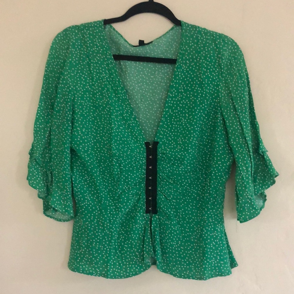 Green TopShop Blouse